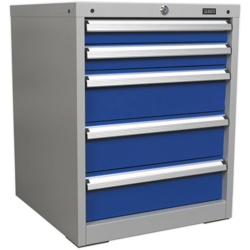 Image of Loops 5 Drawer Industrial Cabinet - Heavy Duty Drawer Slides - High Quality Lock Multi