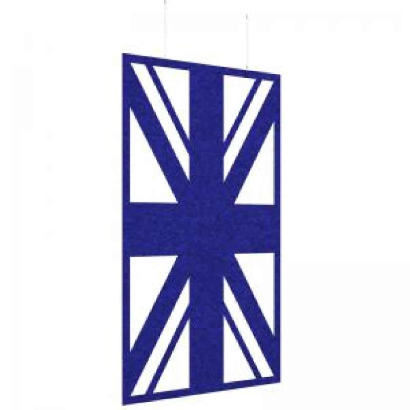 Image of Piano Chords Acoustic Patterned Hanging Screens In Dark Blue H2400 x W1200mm with Hanging Wires And Hooks - Union