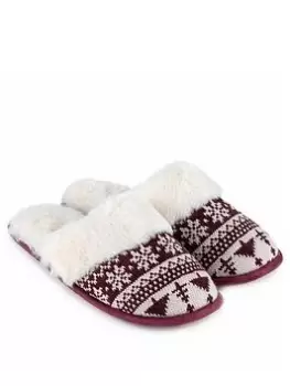 Image of TOTES Family Collection Fair Isle Mule Slipper - Multi, Size 7-8, Women