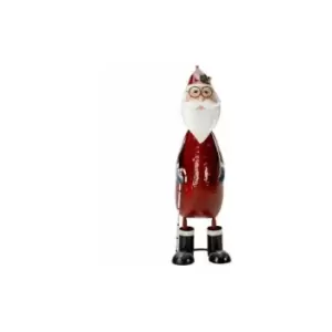Image of Cute Red 60cm Large Metal Father Christmas Santa Garden Ornament indoor outdoors