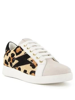 Image of Dune London Energised Lightening Bolt Trainers - Leopard, Leopard, Size 4, Women