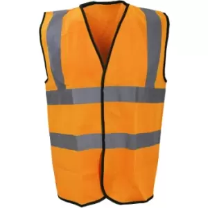 Image of Warrior Mens High Visibility Safety Waistcoat / Vest (L) (Fluorescent Orange) - Fluorescent Orange