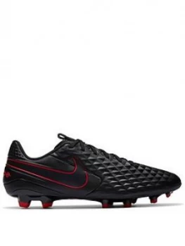 Image of Nike Mens Tiempo 8 Academy Firm Ground Football Boot, Black/Grey, Size 6, Men