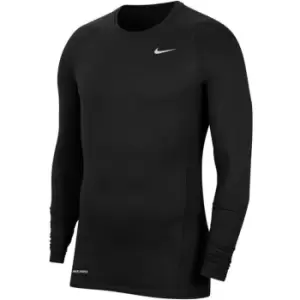 Image of Nike M Np Top Warm Crewneck, Black/White, Male, Longsleeves, CU6740-010