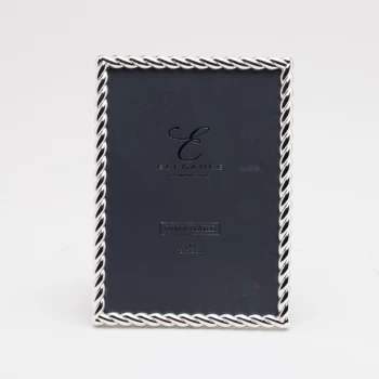 Image of 5" x 7" - Elegance Silver Plated Rope Twist Photo Frame