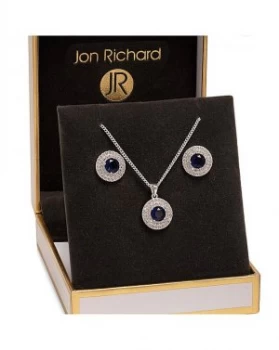 Image of Jon Richard Silver Blue Double Halo Set