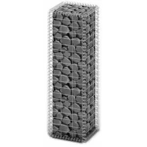 Image of Gabion Basket with Lids Galvanised Wire 100 x 30 x 30cm Vidaxl Silver