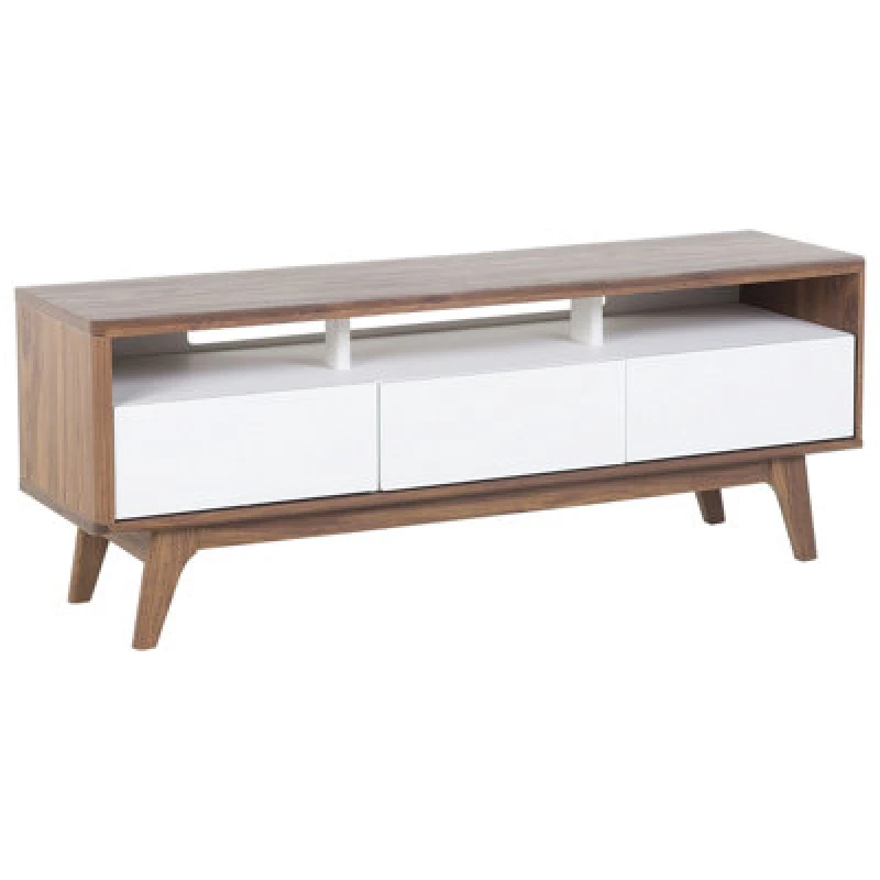 Image of Beliani TV Stand Syracuse Brown/ White