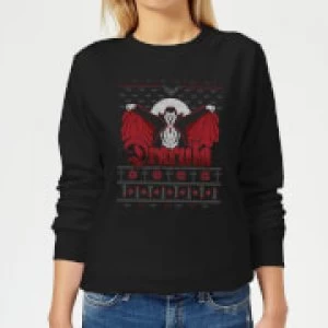 Image of Universal Monsters Dracula Christmas Womens Sweatshirt - Black - S