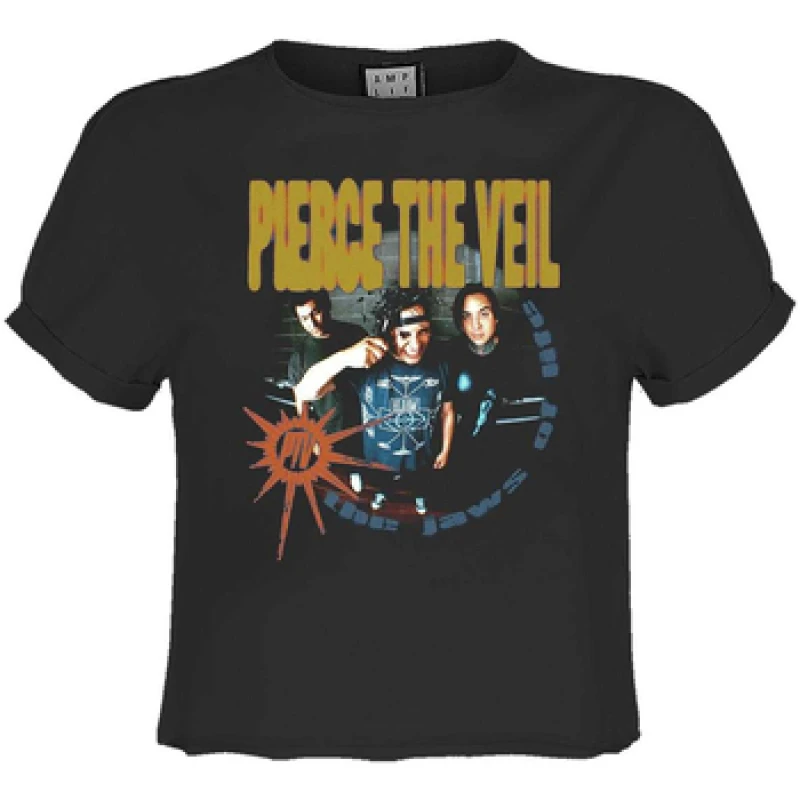 Image of Amplified Mens The Jaws Of Life Pierce The Veil T-Shirt in Charcoal Size: XS Charcoal Male XS