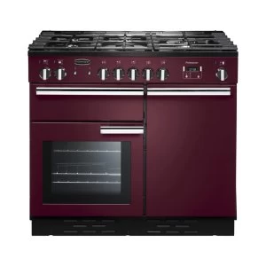 Image of Rangemaster 97620 PDL90DFFCYC Professional DELUXE 90cm Dual Fuel Range Cooker Cranb