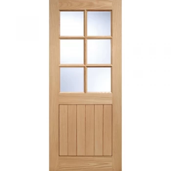 Image of LPD External Oak COTTAGE 6 Light Clear Double Glazed Front Door D&G - 838mm x 1981mm