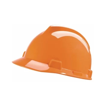 Image of GV161 V-Gard Safety Helmet, Pushkey Sliding Suspension, Orange - MSA