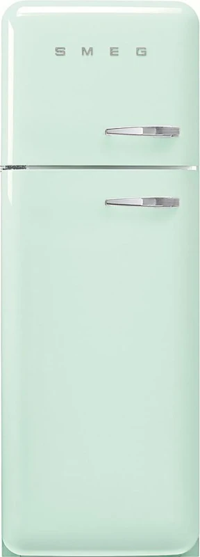 Image of Smeg 50s Style Retro Left Hand Hinge FAB30LPG6UK 172cm 80/20 Fridge Freezer - Pastel Green - C Rated, Green