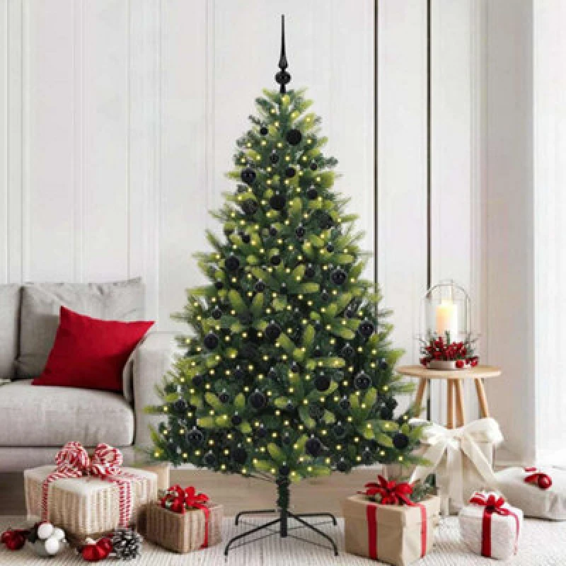 Image of Vidaxl Artificial Hinged Christmas Tree 300 Leds Green 180 Cm