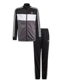 Image of adidas Boys Tiberio Tracksuit - Black, Size 7-8 Years