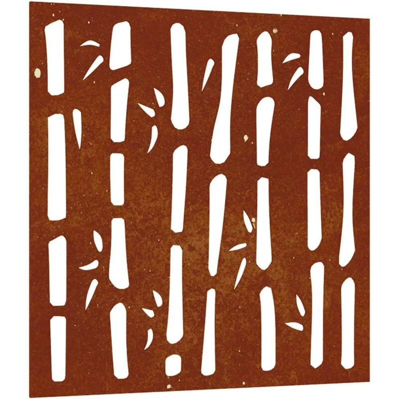 Image of vidaXL Garden Wall Decoration 55x55cm Corten Steel Bamboo Design, Brown 824482