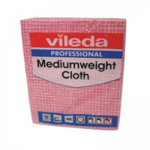 Image of Vileda Red Medium Weight Cloth (Pack of 10)