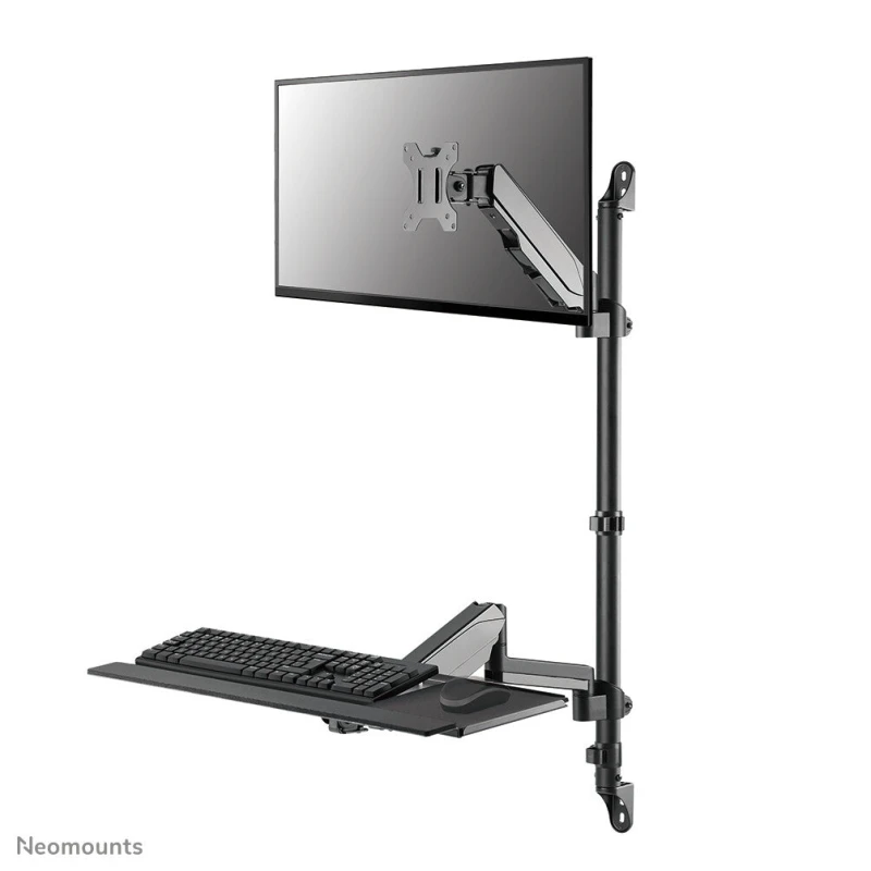 Image of Neomounts Neomounts WL90-325BL1 Monitor wall mount 43,2cm (17) - 81,3cm (32) Black Keyboard tray, Height-adjustable, Tiltable, Swivelling, Swivellin