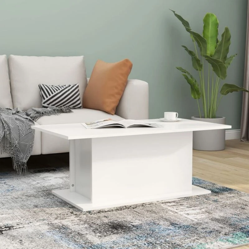 Image of VIDAXL Coffee Table White 102x55.5x40cm Engineered Wood Vidaxl 8720286836347