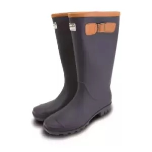 Image of Town & Country Town and Country Pvc Fleece Lined Burford Wellington Boots - Navy - 6, Buckled