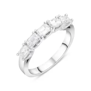 Image of Platinum 1.28ct Diamond Emerald Cut Half Eternity Ring