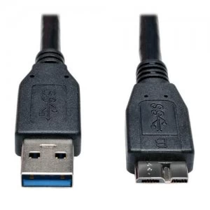 Image of Tripp Lite USB 3.0 SuperSpeed Device Cable (A to Micro-B M/M) Black 0.31 m