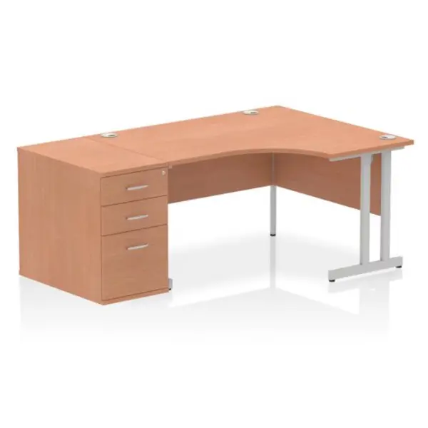 Image of Dynamic Office Solutions Impulse 1400mm Cantilever Right Crescent Desk Workstation I004276