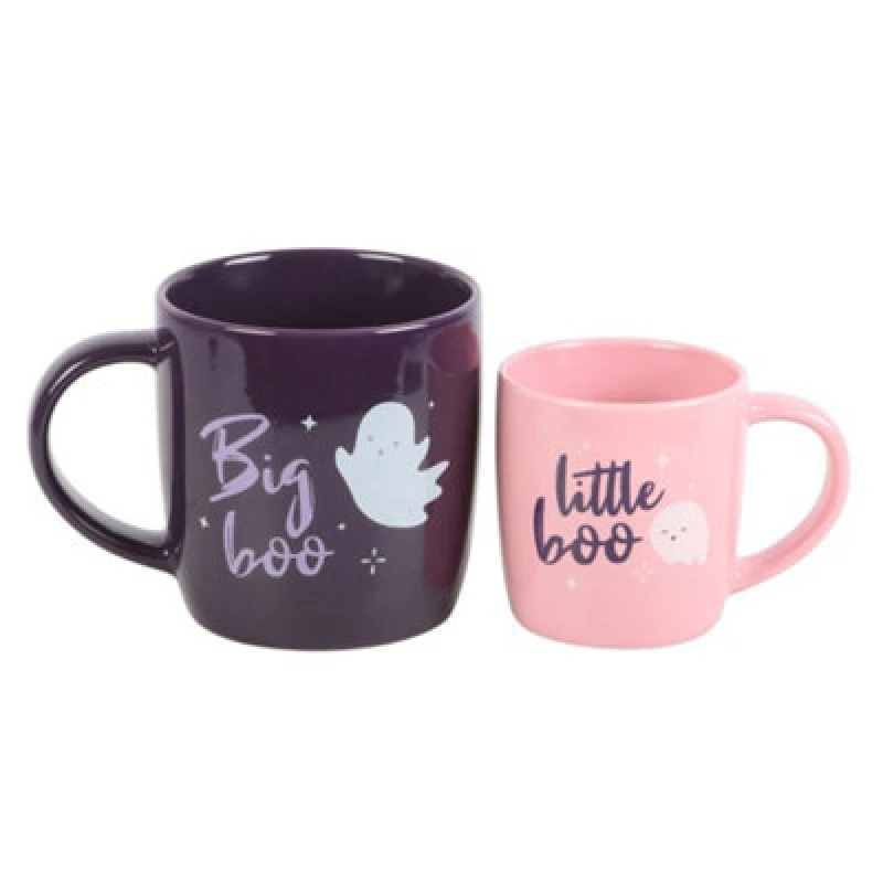 Image of Something Different Something Different Big Boo Little Boo Mug Set Set Pack of 2 in Purple Purple One Size Unisex 5063527791672