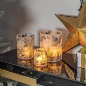 Image of Crossland Grove Burke Votive Frosted Pinecone Small 100x100x125mm