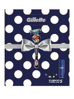 Image of Gillette Fusion Razor For Men + Shaving Gel 75ml + Stand Gift Set