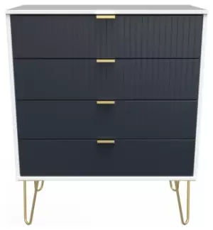 Image of Galatina 4 Drawer Chest - Blue & White