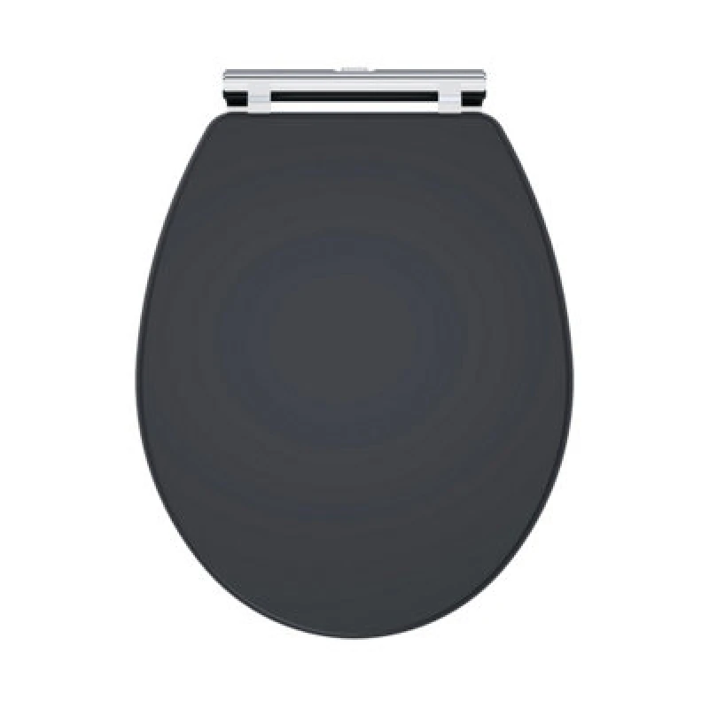 Image of Balterley Traditional Soft Close, Top Fix Wooden Toilet Seat (Suitable for Kinston Balterley Toilets) - Soft Black Grey