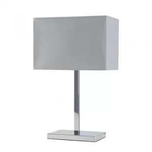 Image of Dewy Chrome Table Lamp with Grey Shade