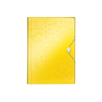 Image of WOW Expanding File Organizer Polypropylene 6 Index Compartments A4. Yellow - Outer Carton of 5