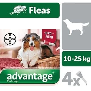 Image of Advantage Flea Treatment 250 Spot For Dogs Between 10KG-25KG