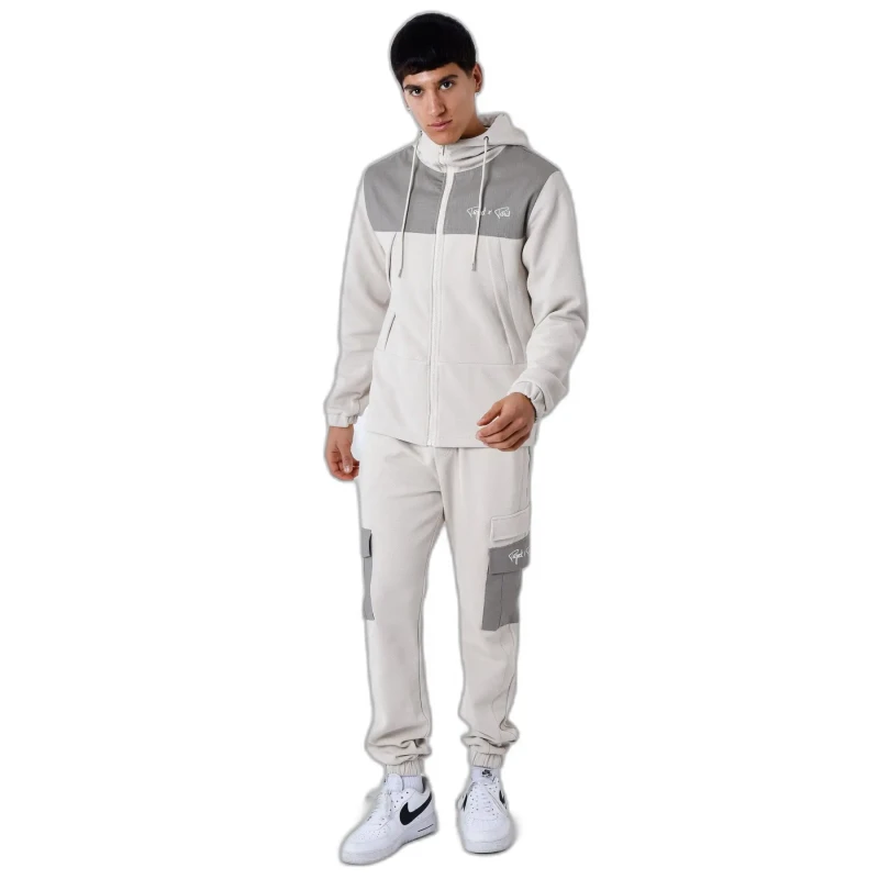 Image of Project X Paris Sweatshirt hooded zip-up bimaterial Project X Paris Nid D'Abeille Gris Male M