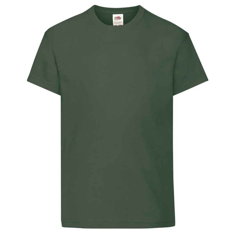 Image of Fruit of the Loom Original Short Sleeve T-Shirt in Bottle Green Size: 12-13 Years Bottle Green Unisex 12-13 Years
