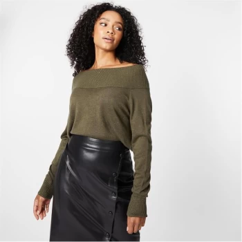 Image of Biba BIBA Angelina Bardot Knitted Jumper - Khaki