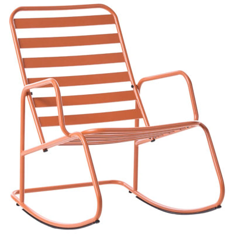 Image of Beliani Garden Rocking Chair Turi Metal Orange