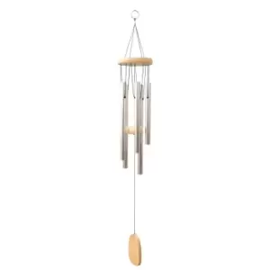 Image of Garden Wooden Wind Chime with 5 Aluminium Tubes