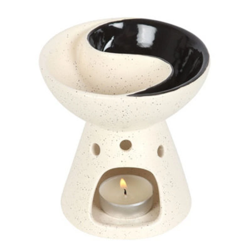 Image of Something Different Something Different Yin Yang Oil Burner in Cream Cream One Size Unisex 5063652591406