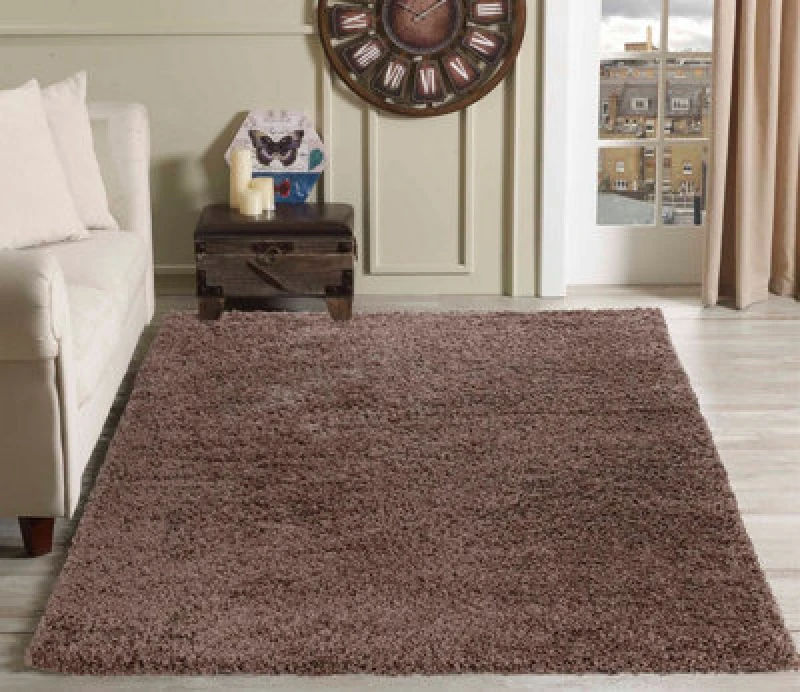 Image of Desire Rugs Plain Living Room Shaggy Area Rugs D.beige 120X170 Cm