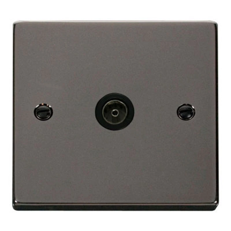 Image of SE Home Black Nickel 1 Gang Single Coaxial TV Socket Black