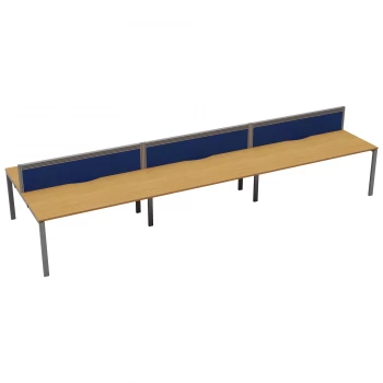 Image of CB 6 Person Bench 1400 x 780 - Oak Top and Silver Legs