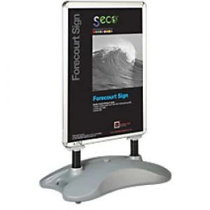 Image of Stewart Superior Freestanding Pavement Sign Aluminium A1 666 x 450 x 1220 mm Silver
