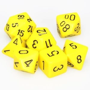 Image of Chessex Opaque Poly Dice 7 Set: Yellow/Black