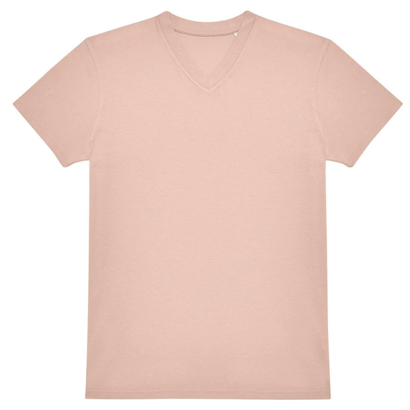 Image of B&C Mens E150 Plain V Neck T-Shirt in Peach Size: XS Peach Male XS