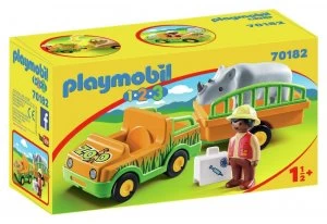 Image of Playmobil 70182 Zoo Vehicle N Rhinoceros Playset