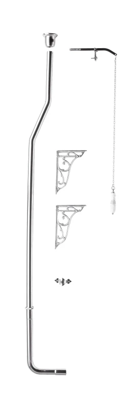 Image of Balterley Ceramic Accessories Traditional High Flush Pipe Pack Chrome White White